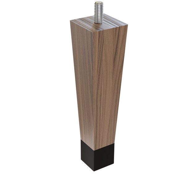 Designs Of Distinction 9" Square Tapered Leg with bolt and 1" Brushed Aluminum Ferrule - Ash 01241009ASBA6 - main